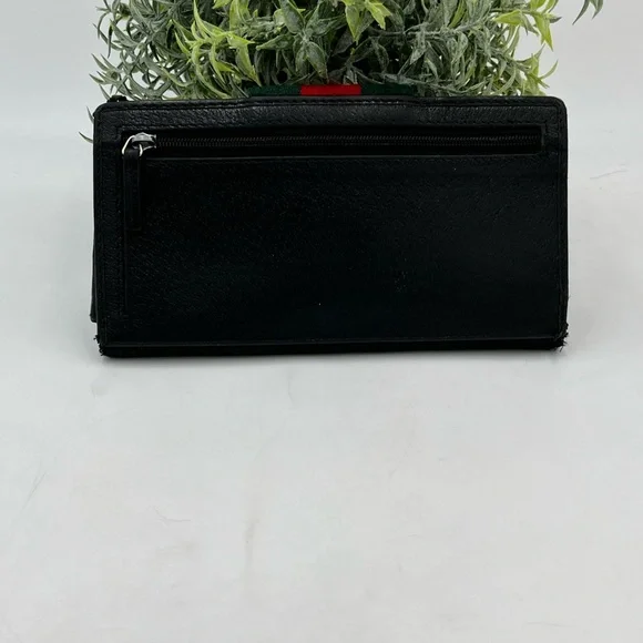 SOLD!!! GUCCI Vintage GG Web Black Canvas and Leather Heritage Collection Wallet - Picture 9 of 14